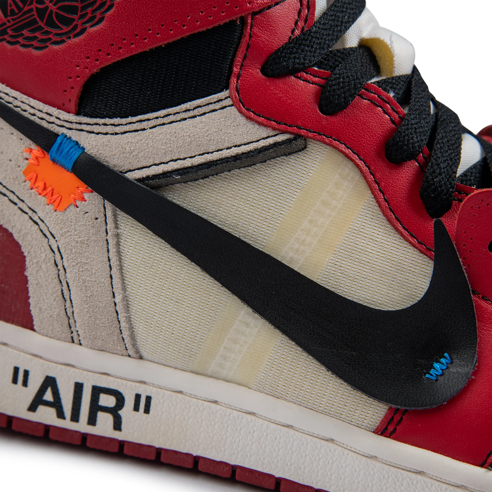 Side detail view of Preloved - Air Jordan 1 x Off-White 1 Retro High OG Chicago